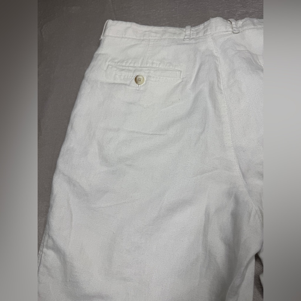 Perry Ellis Men’s Linen Cotton Blend Coastal Nautical White Shorts Size 34 - Picture 11 of 16